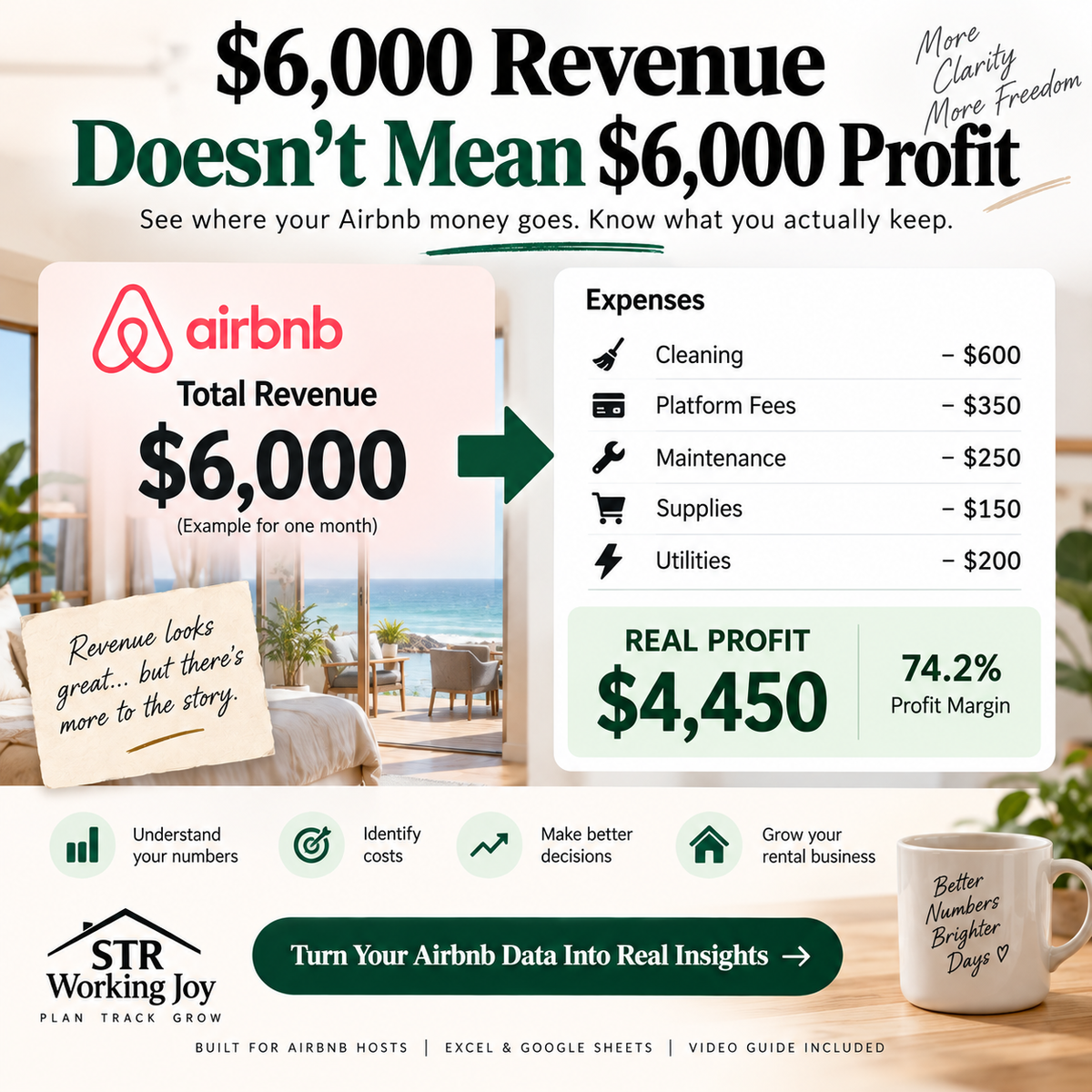 Airbnb Income & Expense Tracker — STR Working Joy